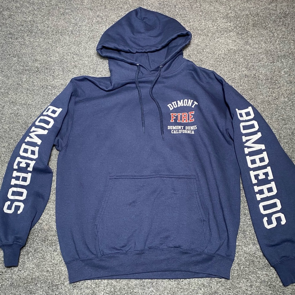 Dumont Fire Bomberos Dumont Dunes California Blue Hoodie Sweatshirt-L